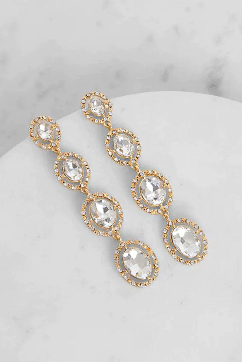 Sparkling Oval Long Rhinestone Earrings - Elevate Your Style! āØš