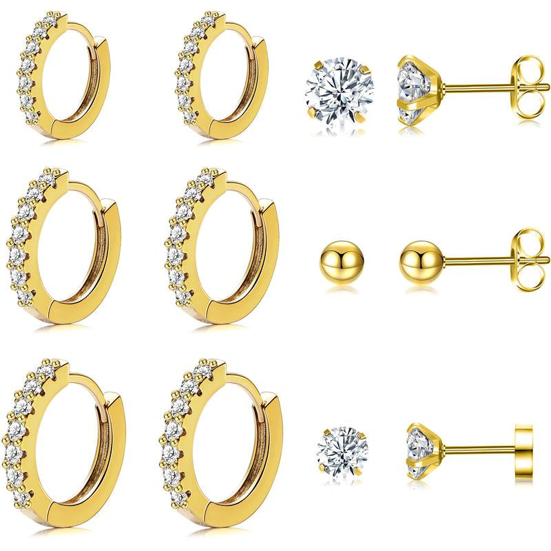 Earrings for Women Small Gold Hoop Earrings Set Plated Huggie Earrings