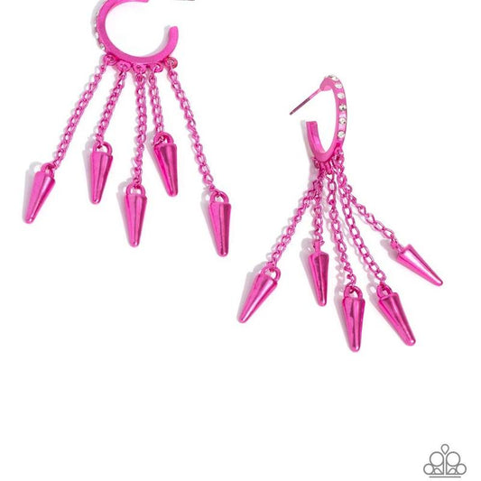 Piquant Punk - Pink Earrings