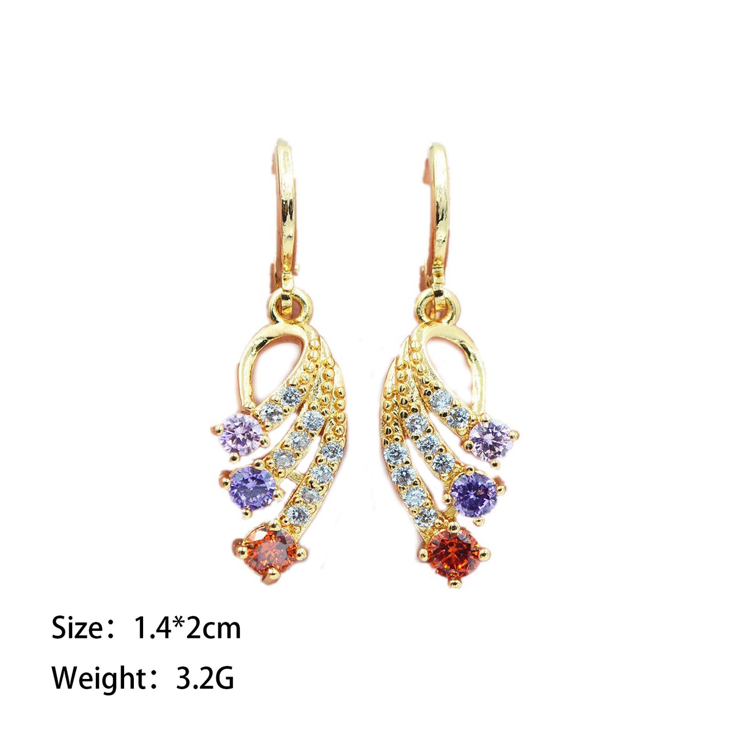 Earrings，Valentine'S Day Gifts European and American Fashion Trends 18K Gold-Plated Gemstone Earring,Hypoallergenic Earrings for Women,Clearance