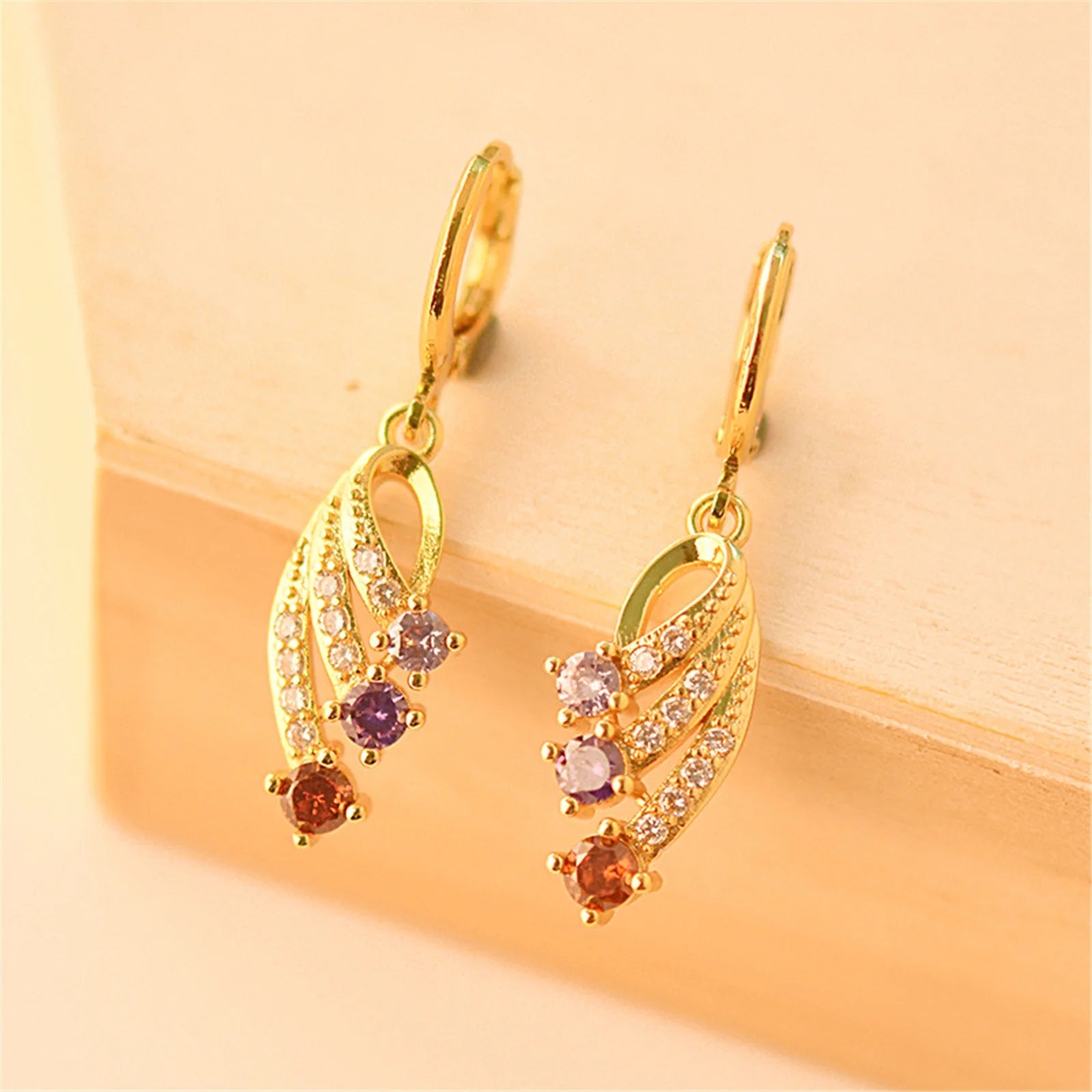 Earrings，Valentine'S Day Gifts European and American Fashion Trends 18K Gold-Plated Gemstone Earring,Hypoallergenic Earrings for Women,Clearance