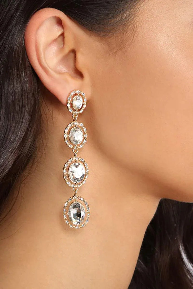 Sparkling Oval Long Rhinestone Earrings - Elevate Your Style! ✨💎